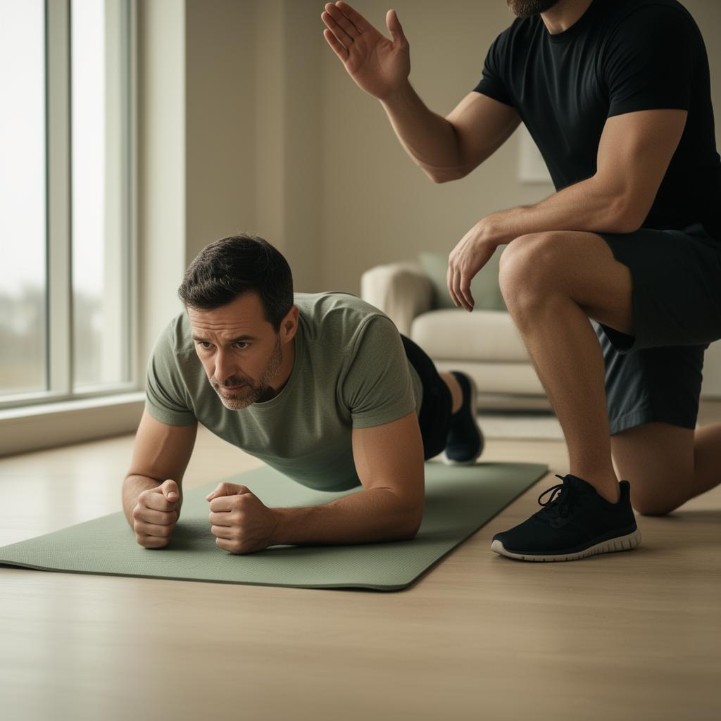 Renforcement musculaire avec haltères pour senior