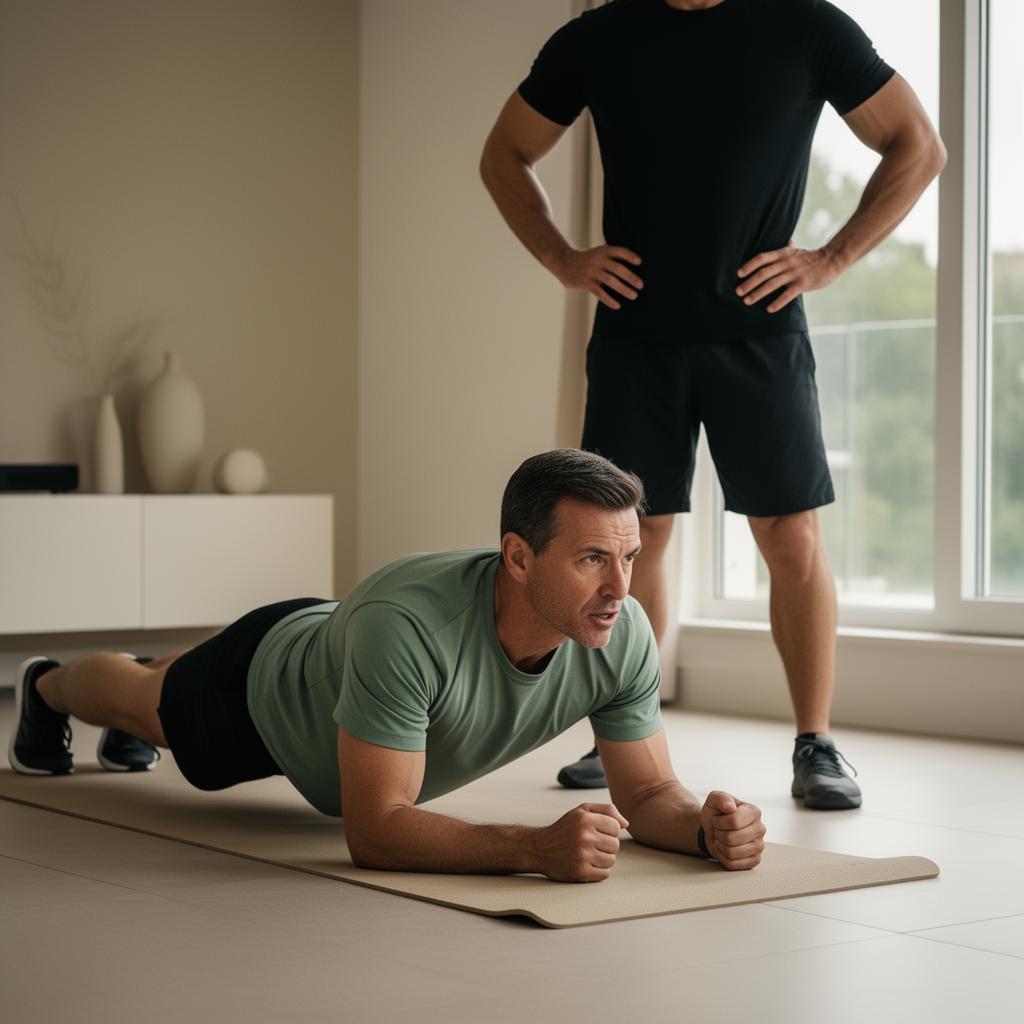 Coaching personnalisé, exercice de planche